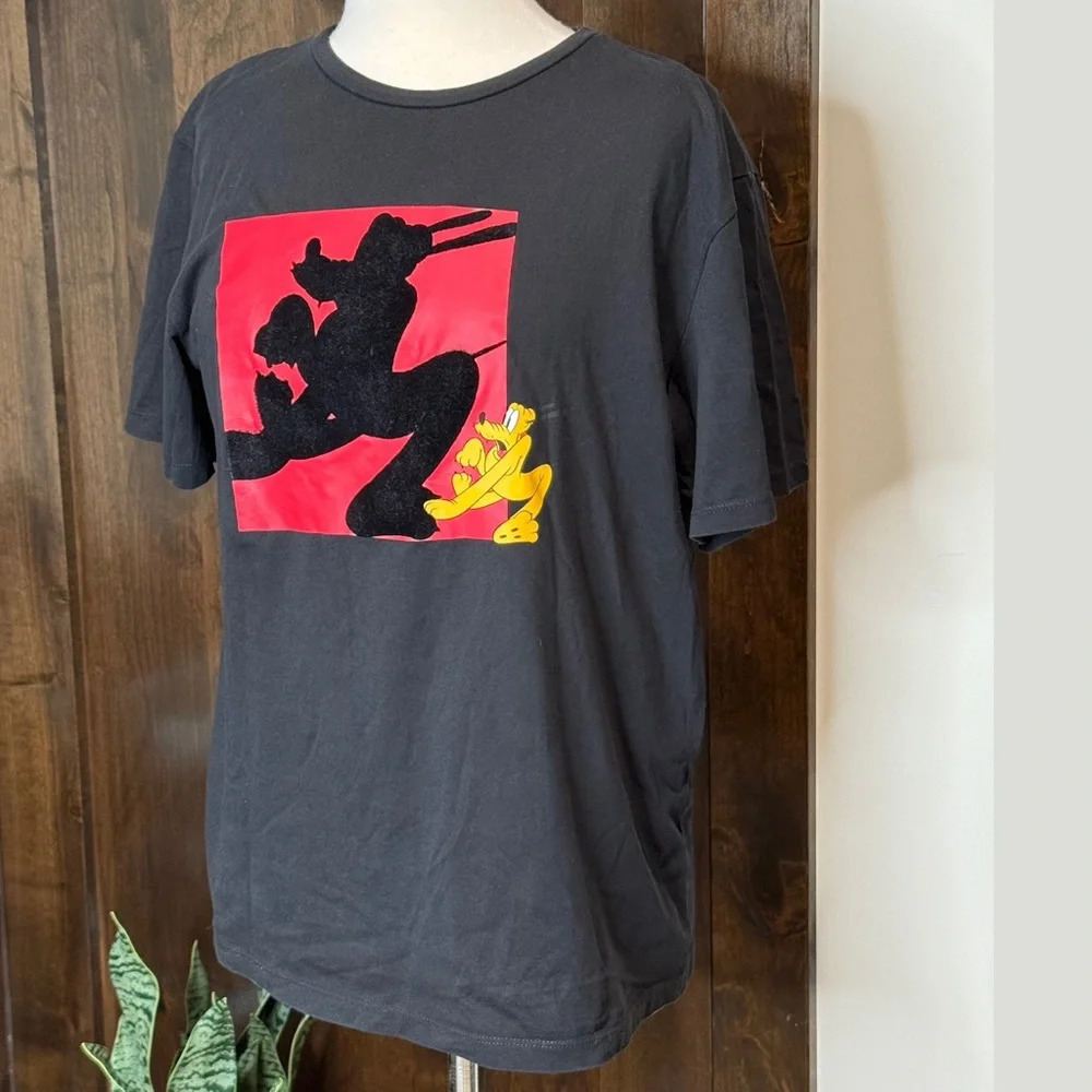 ZARA X Disney Pluto Shadow Black Short Sleeve T-Shirt Size L